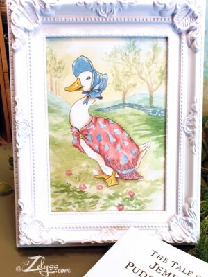 'JEMIMA THE PUDDLE-DUCK' original watercolor sketch- 7x9"/18x23cm