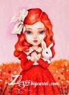 'Two Nature series: Bunny' : Acrylics on canvas pad 8.6x12.2"