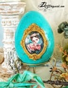 'The Swing' : Decorated display egg 8.26x5.90"