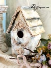 'The Nest' : Decorated birdhouse 8.2x4.3x5.1"