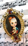 'Lady with the Ermine' : Resin-cured Brooch