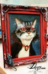 'Vampire Kitty' : Acrylics+Oils painting 9x11"