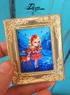 'Cream of Ice' : Miniature Fine art print inside hand-painted frame