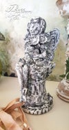 'The White Fairy' : Aged and distressed fairy statue 3.14x7.08"