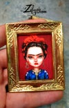 'Frida' : Miniature Fine art print inside hand-painted frame 