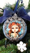 'Stars' : Handmade Decorated Christmas ball 6.69X5.11"/17X13cm