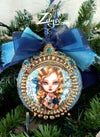 'Andromeda' : Handmade Decorated Christmas ball 6.69X5.11"/17X13cm