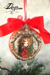 'Caroline' : Handmade Decorated Christmas ball 6.69X5.11"/17X13cm