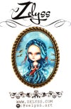 'Swans' : Miniature Fine art print inside metal frame