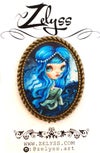 'Blythe mermaid' : Miniature Fine art print inside metal frame