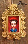 'Frida' : Miniature Fine art print inside handmade frame+FREE STICKER!!