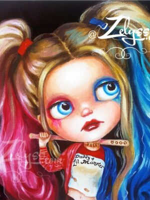 'BLYTHE HARLEY QUINN' - print 20x20cm/8x8" (with border)