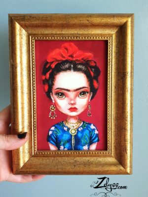 'FRIDA' framed Fine Art print- 6.3x8.2"/16x21cm