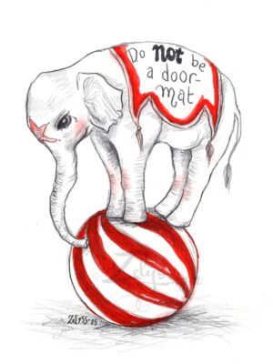 'Do not be a doormat' - original sketch (8 1/4x5 7/8"/21x14.8cm)